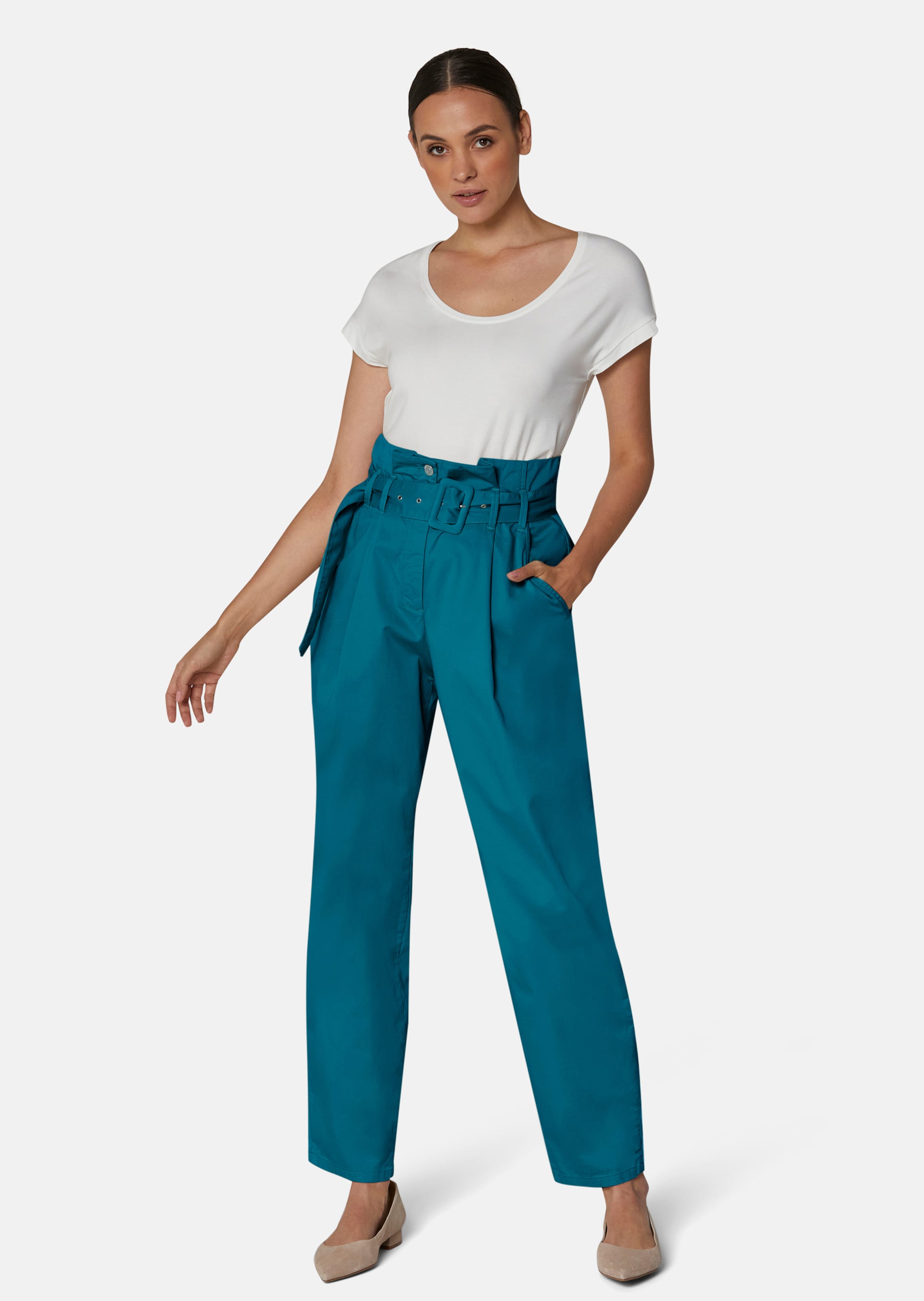 Trousers in petrol | MADELEINE Fashion