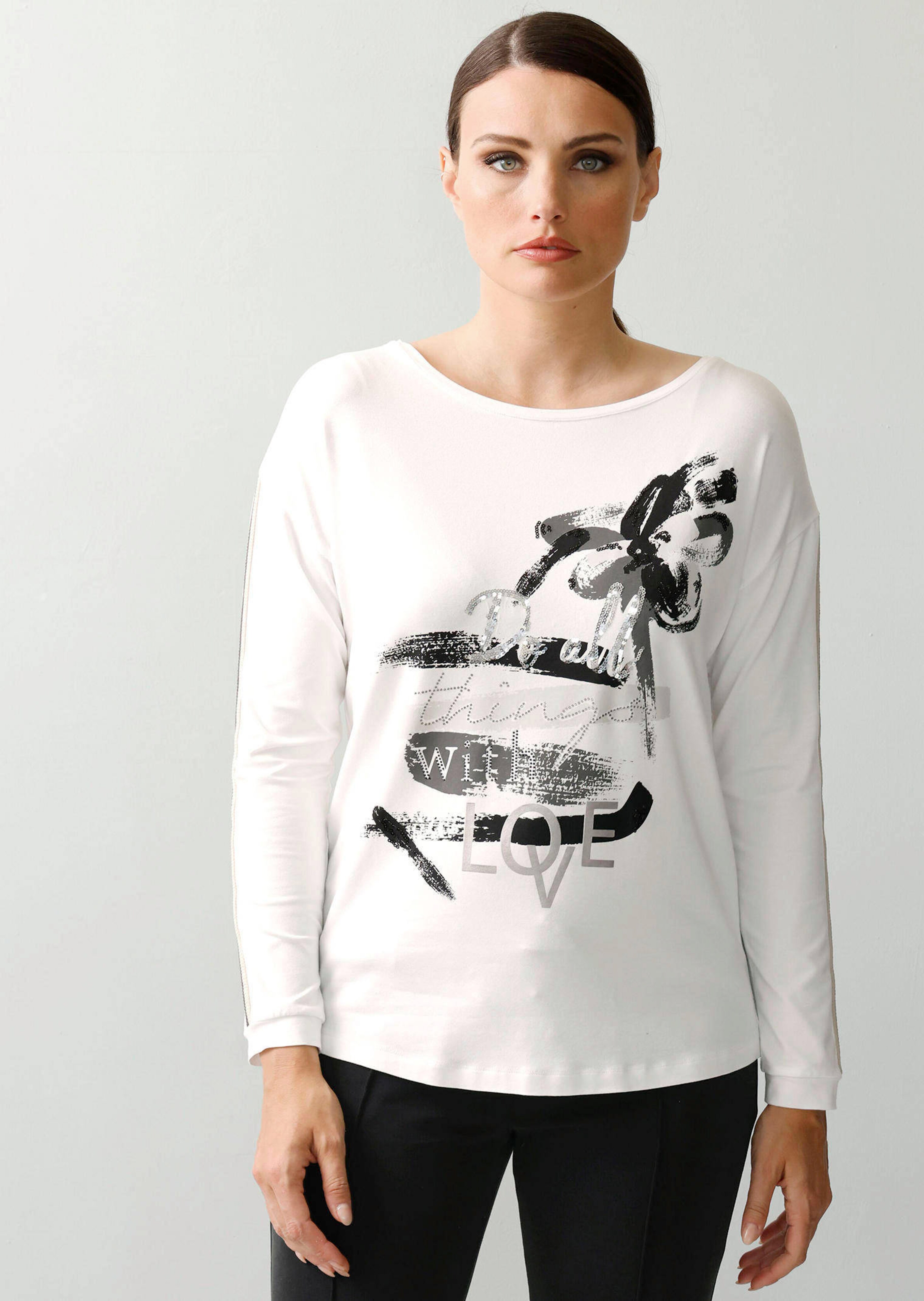 Langarmshirt mit Schrift-Print