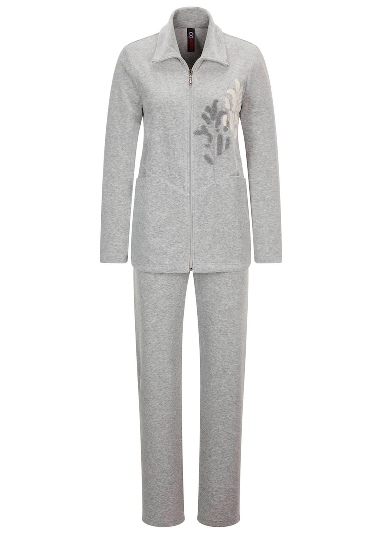 Nicki-Hausanzug mit modischer Stickerei