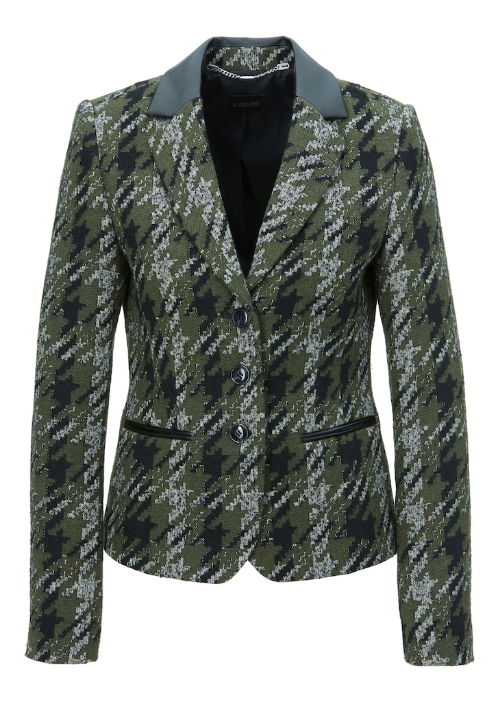 Houndstooth blazer in high-quality Italian jacquard fabric