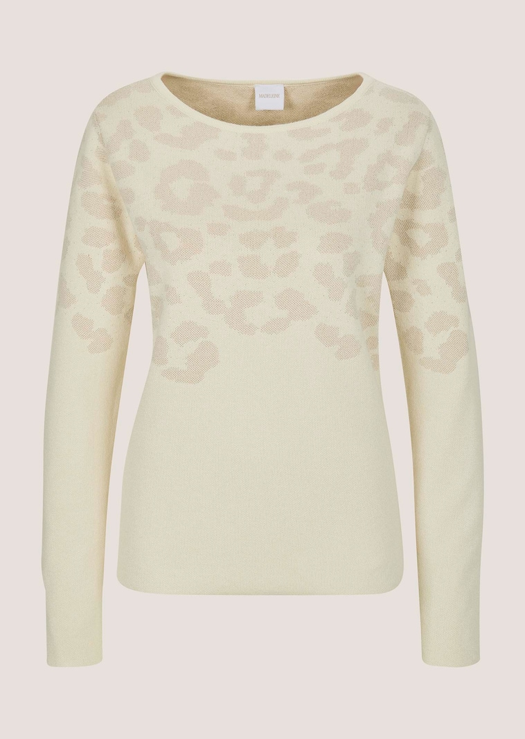Jacquardpullover mit Leomuster und Effektgarn