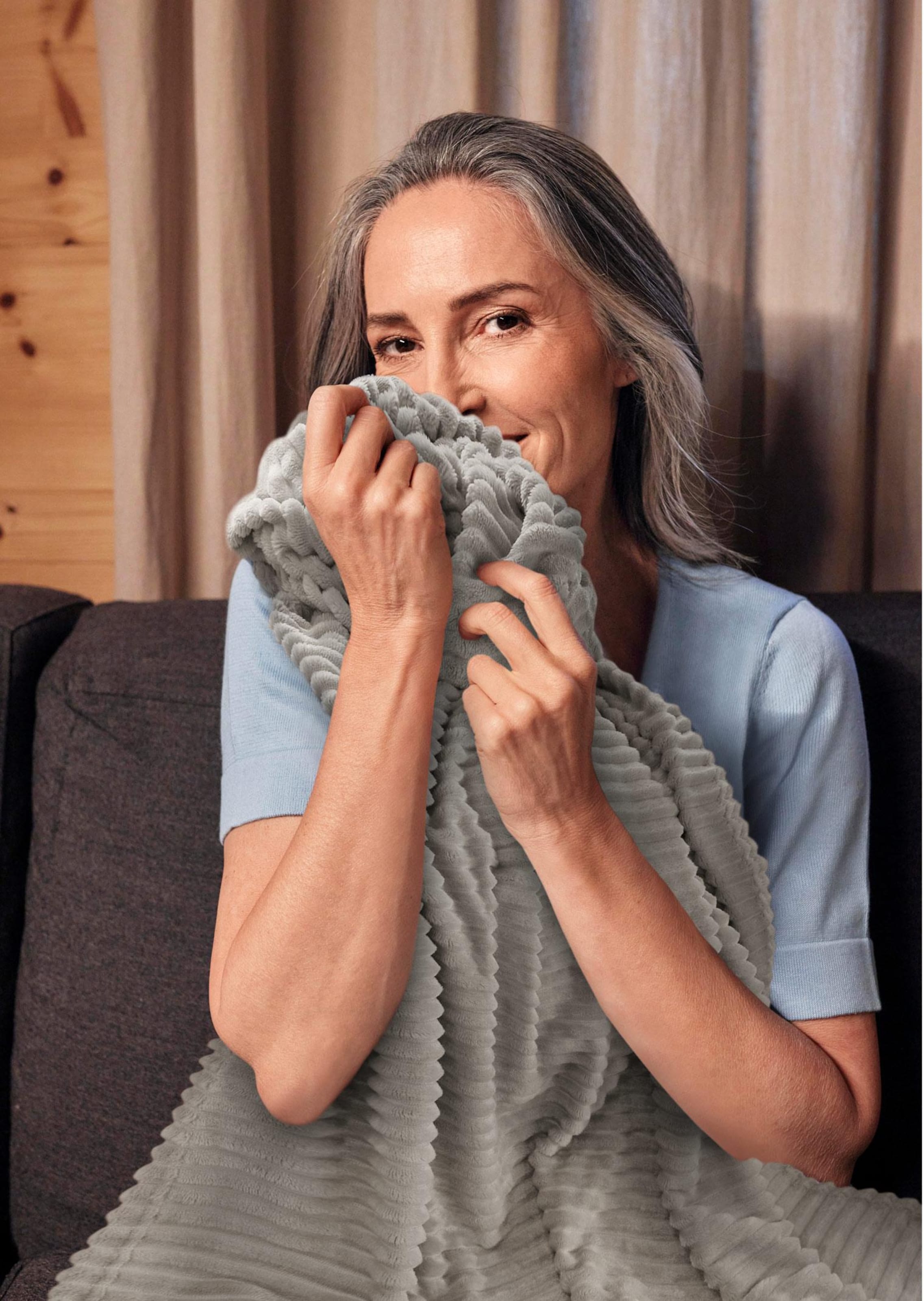 Couverture en laine polaire - taupe - Gr. 0 de Goldner Fashion