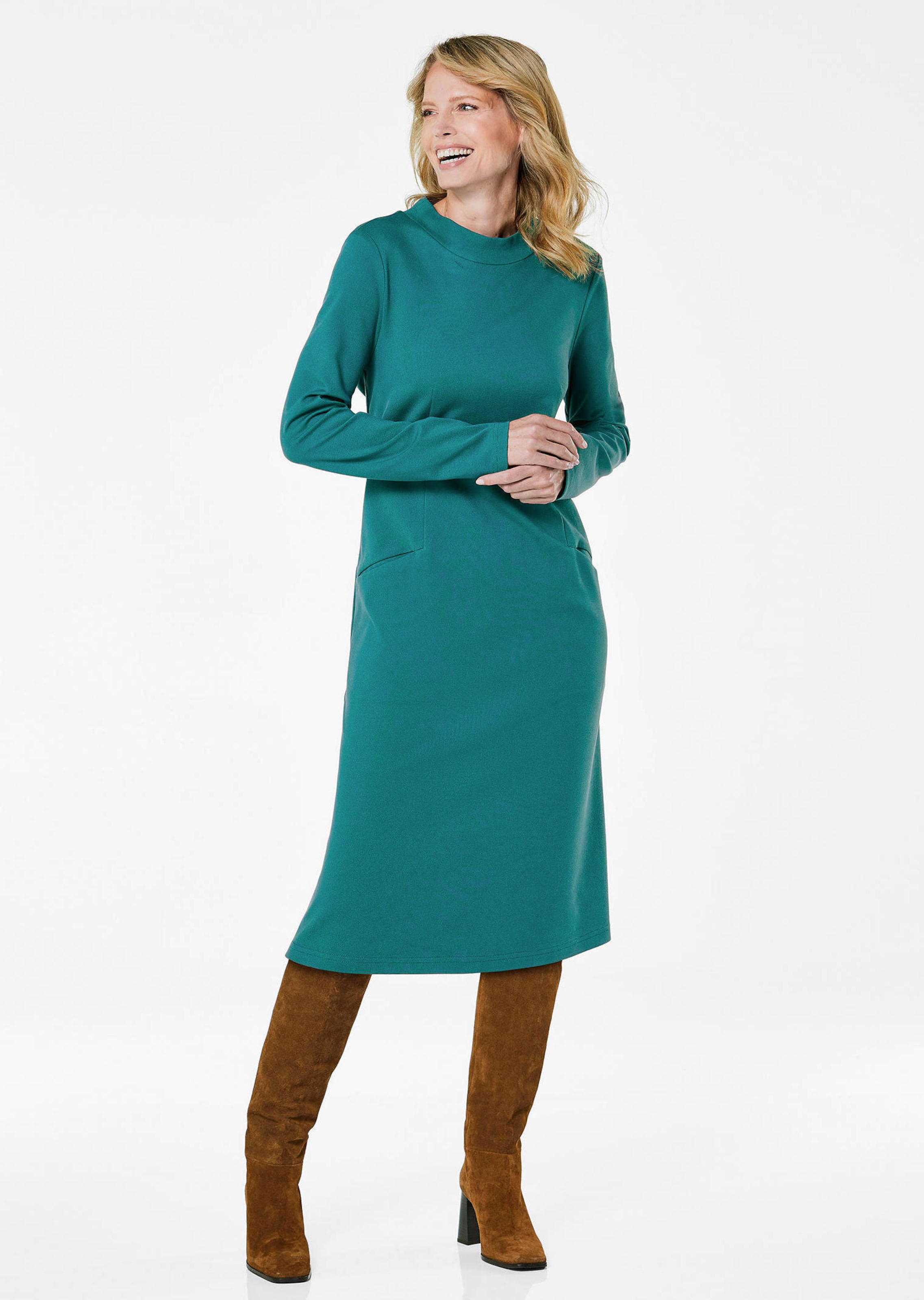 Jerseymekko sivutaskuilla - tummanvihreä - Gr. 22 - Goldner Fashion