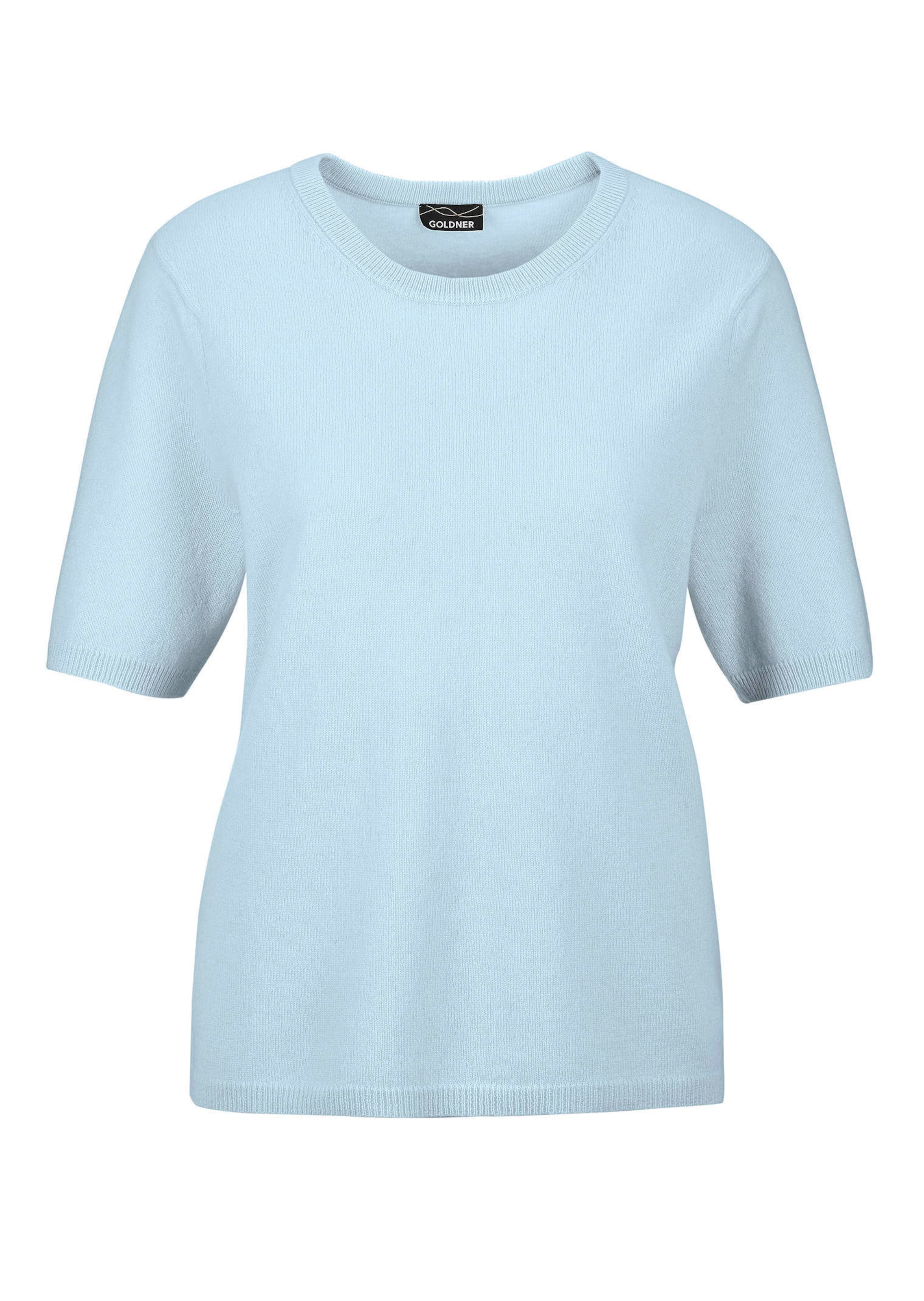 Pullover van kasjmier met korte mouwen en ronde hals