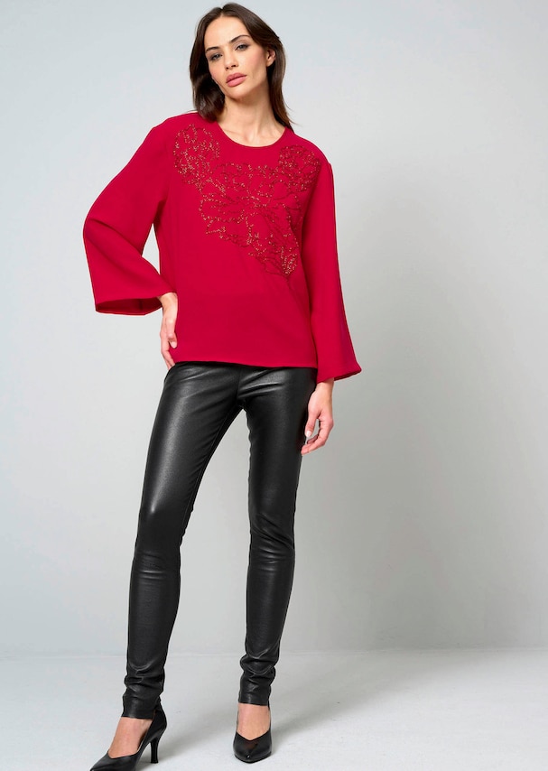 Bluse mit Perlenmotiv 1
