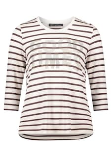 T-shirt à rayures avec imprimé scintillant thumbnail 1