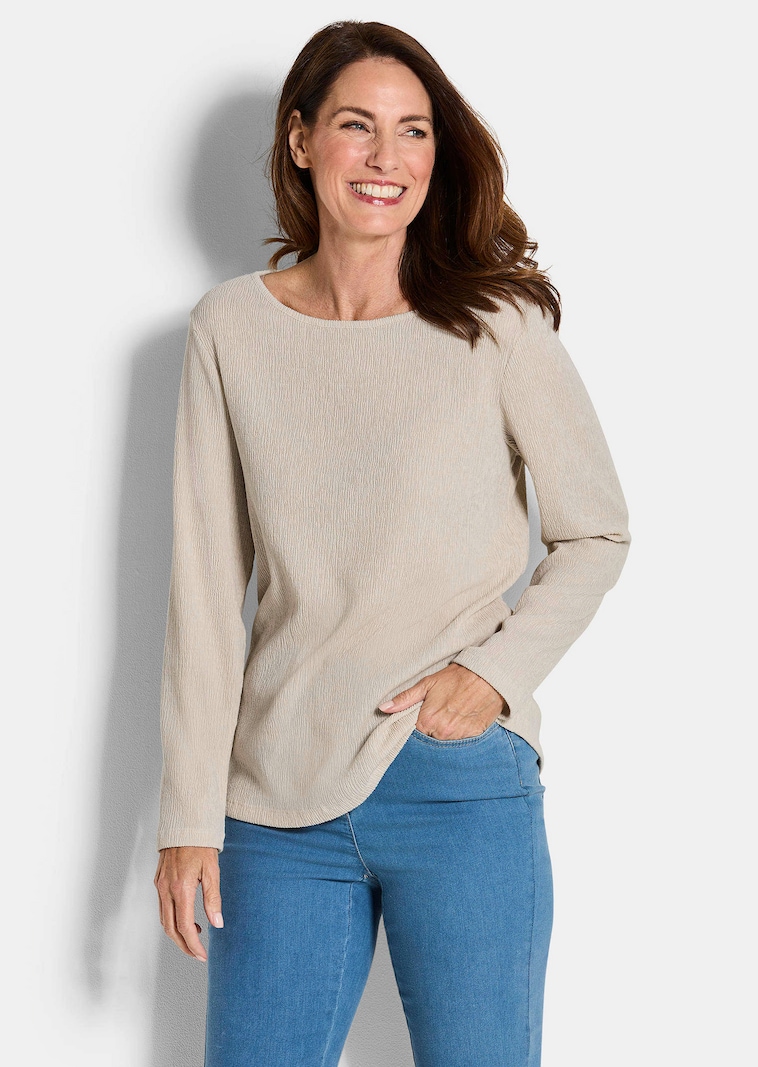 Jersey-Shirt in Krepp-Optik