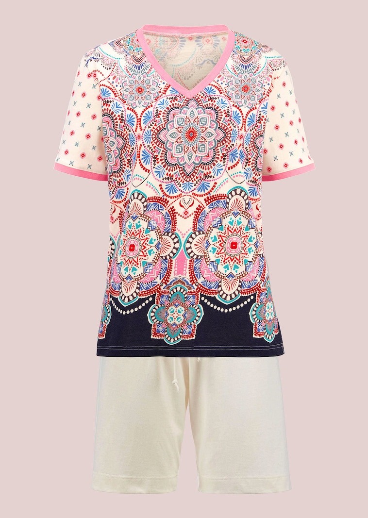 Shorty-Set mit sommerlichem Druck