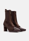 Spitze Stiefeletten in Wildlederoptik mit Glattleder thumbnail 2