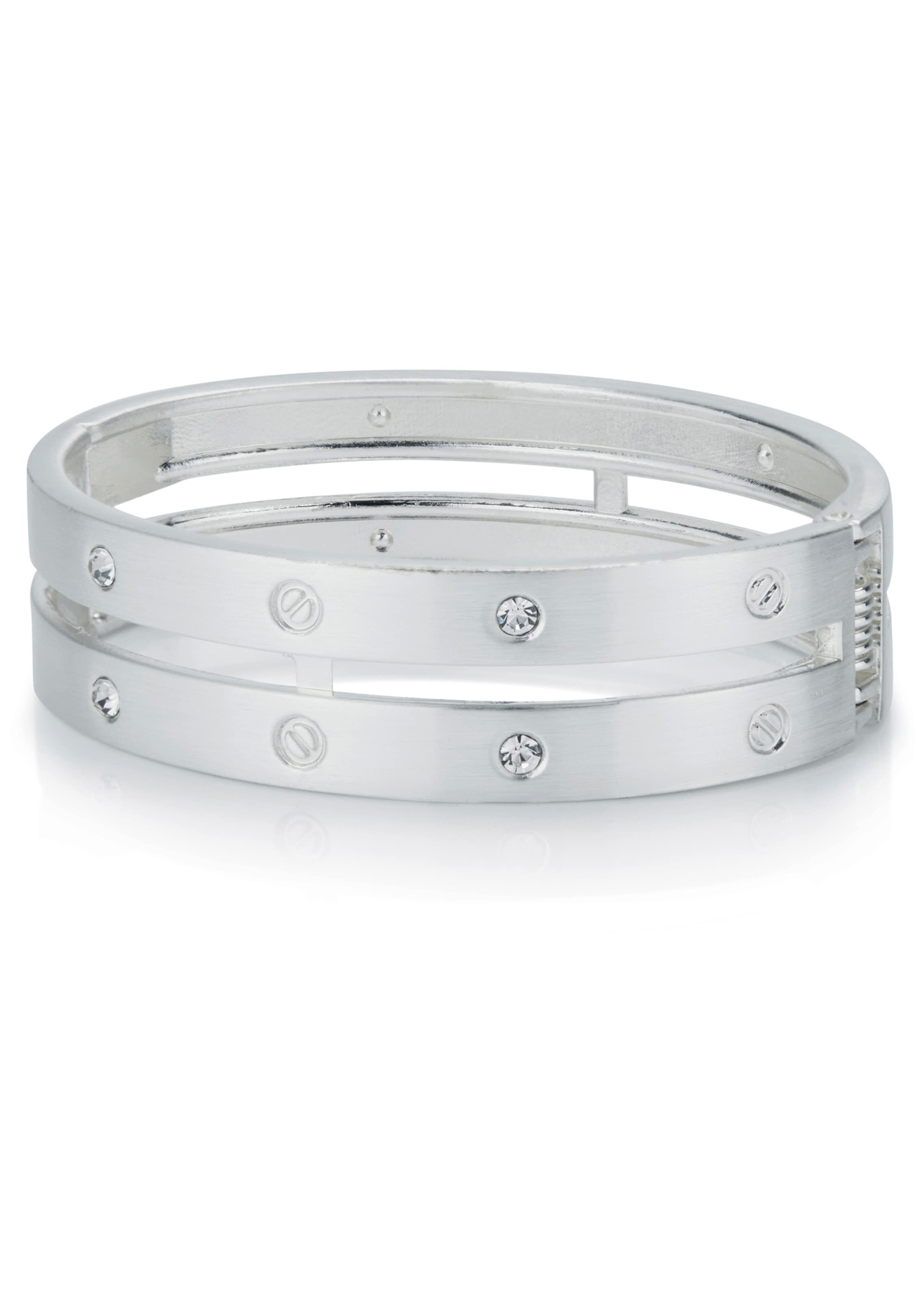 Metall-Armspange mit Schmucksteinen