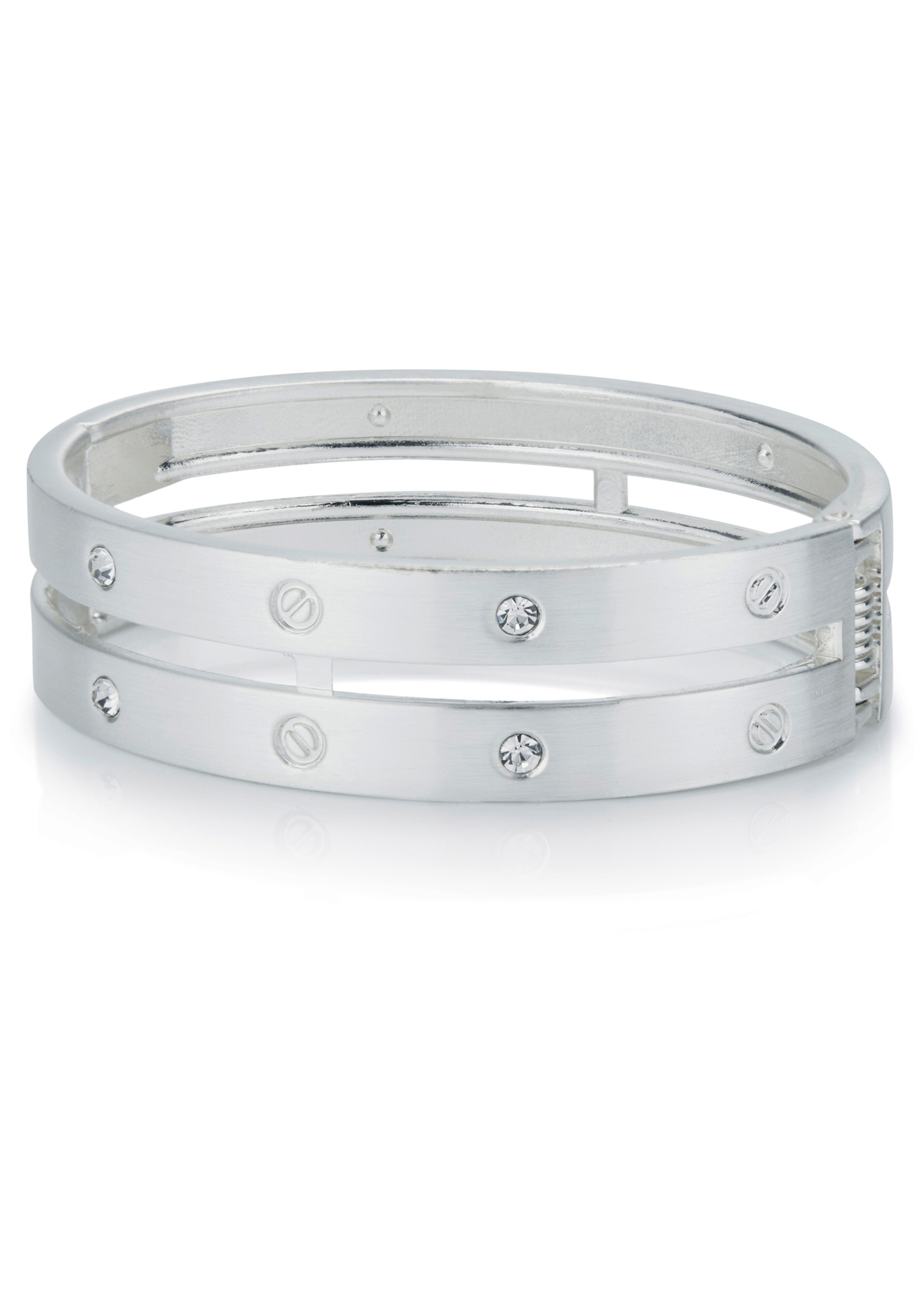 Metall-Armspange mit Schmucksteinen