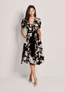 Midi dress with floral print and tie belt thumbnail 2