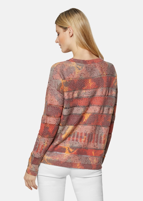 Round neck jumper with all-over print 2