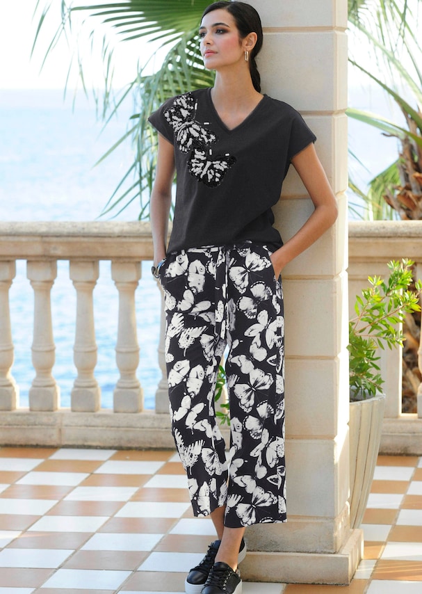 Hose mit exklusivem Alba Moda Druck 5