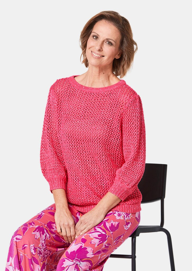 Femininer Pullover in Netzoptik mit Pailletten 3