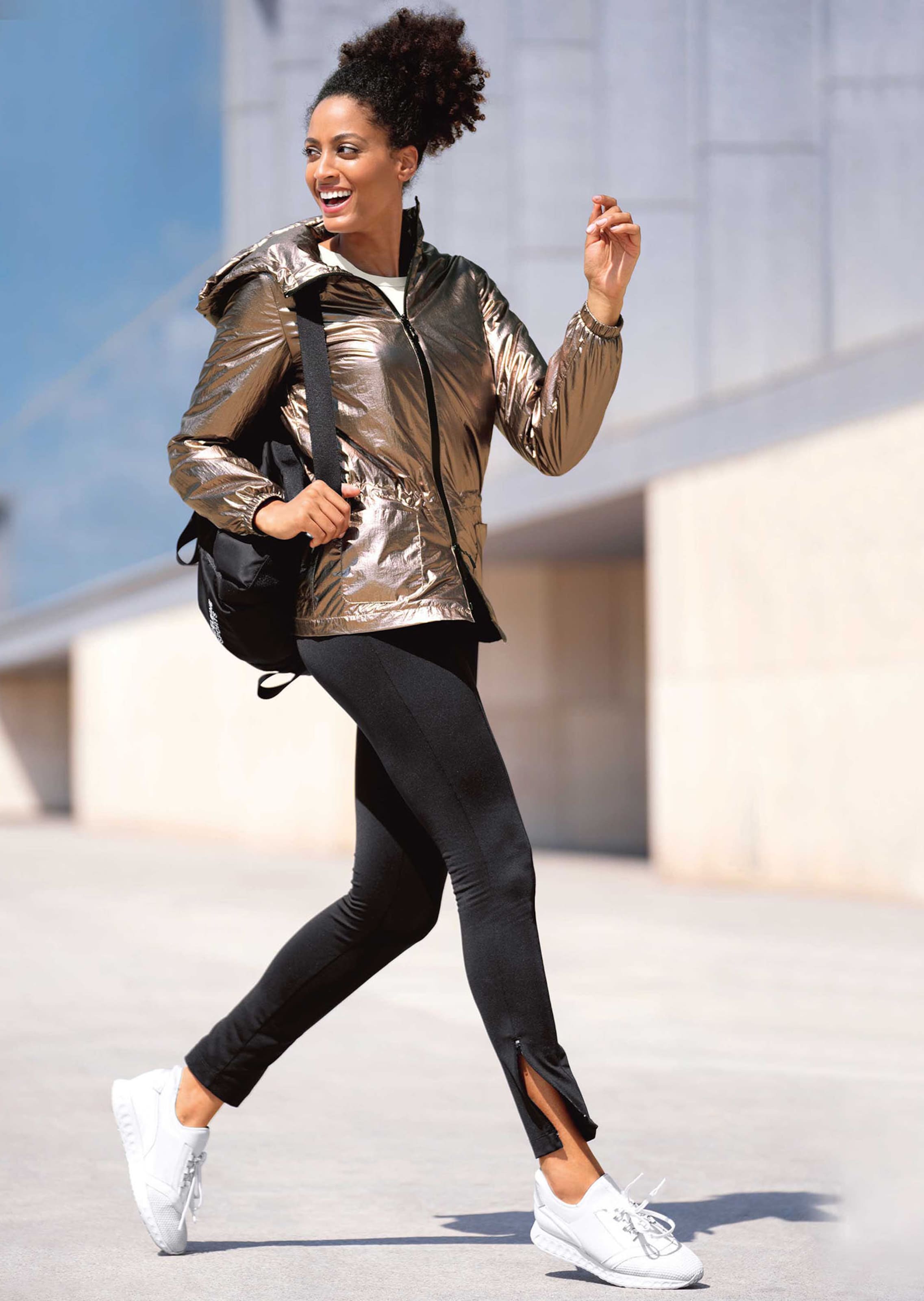 Kapuzenjacke im Metallic-Look