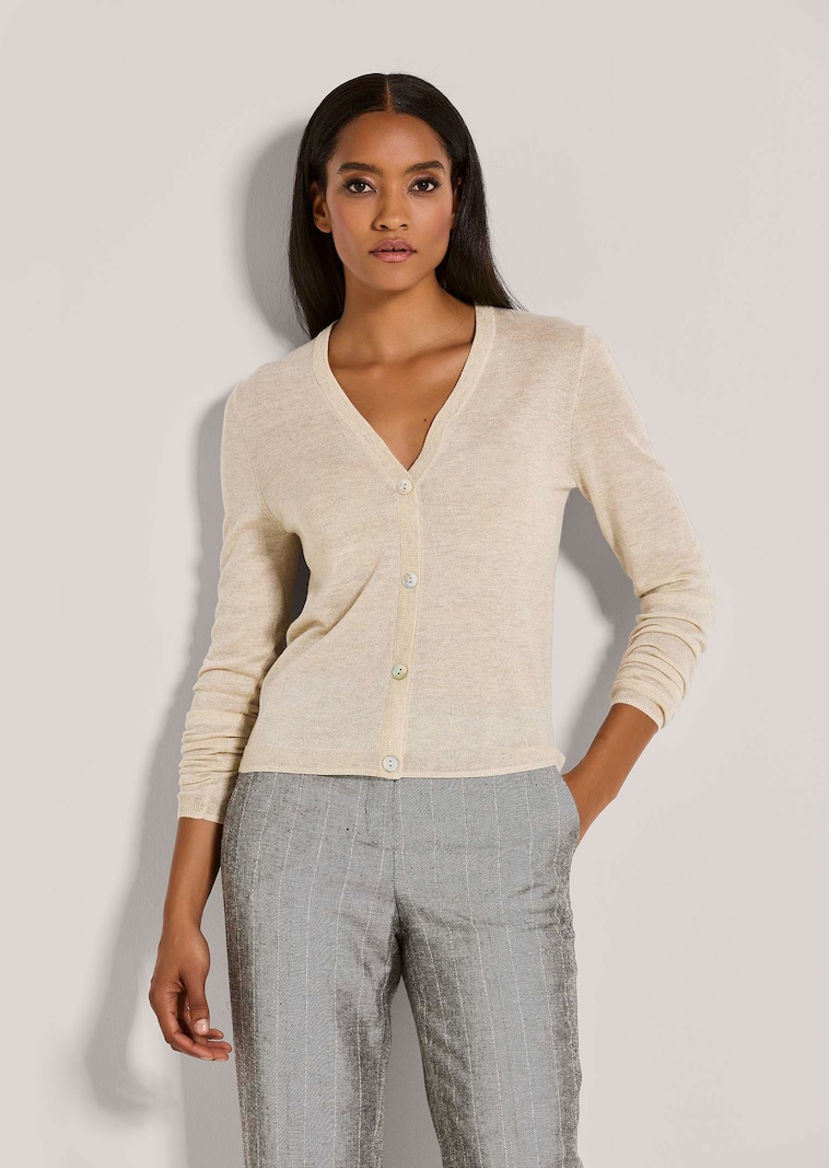 Strickjacke mit Glanz-Effekt