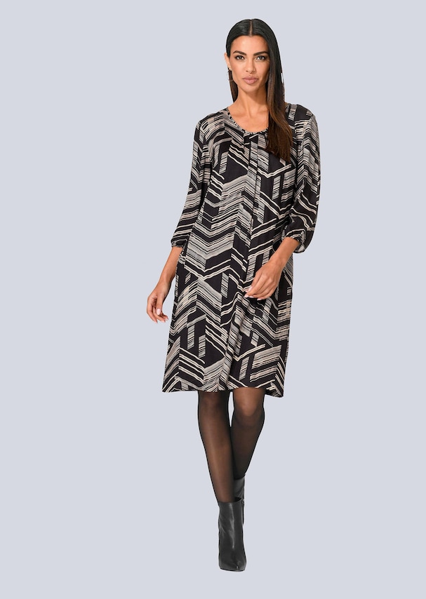 Kleid mit grafischem Druck 1