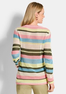 Ringelpullover mit Lochmuster thumbnail 3