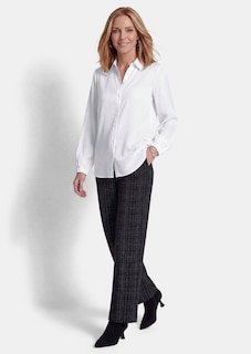Viscose satijnen blouse met elastische manchetten thumbnail 2