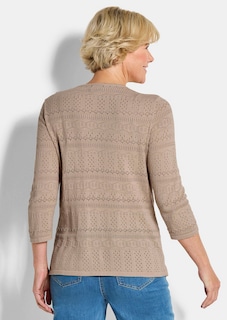 Lichte tricot pullover met ajourpatroon thumbnail 3
