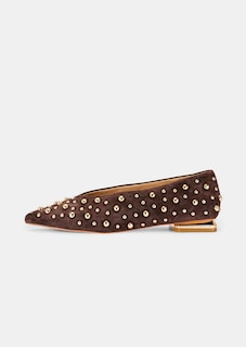 Leren ballerina's met goudkleurige studs thumbnail 4