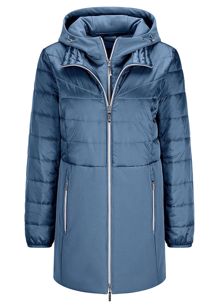 Doorgestikte mantel met softshell-inzet