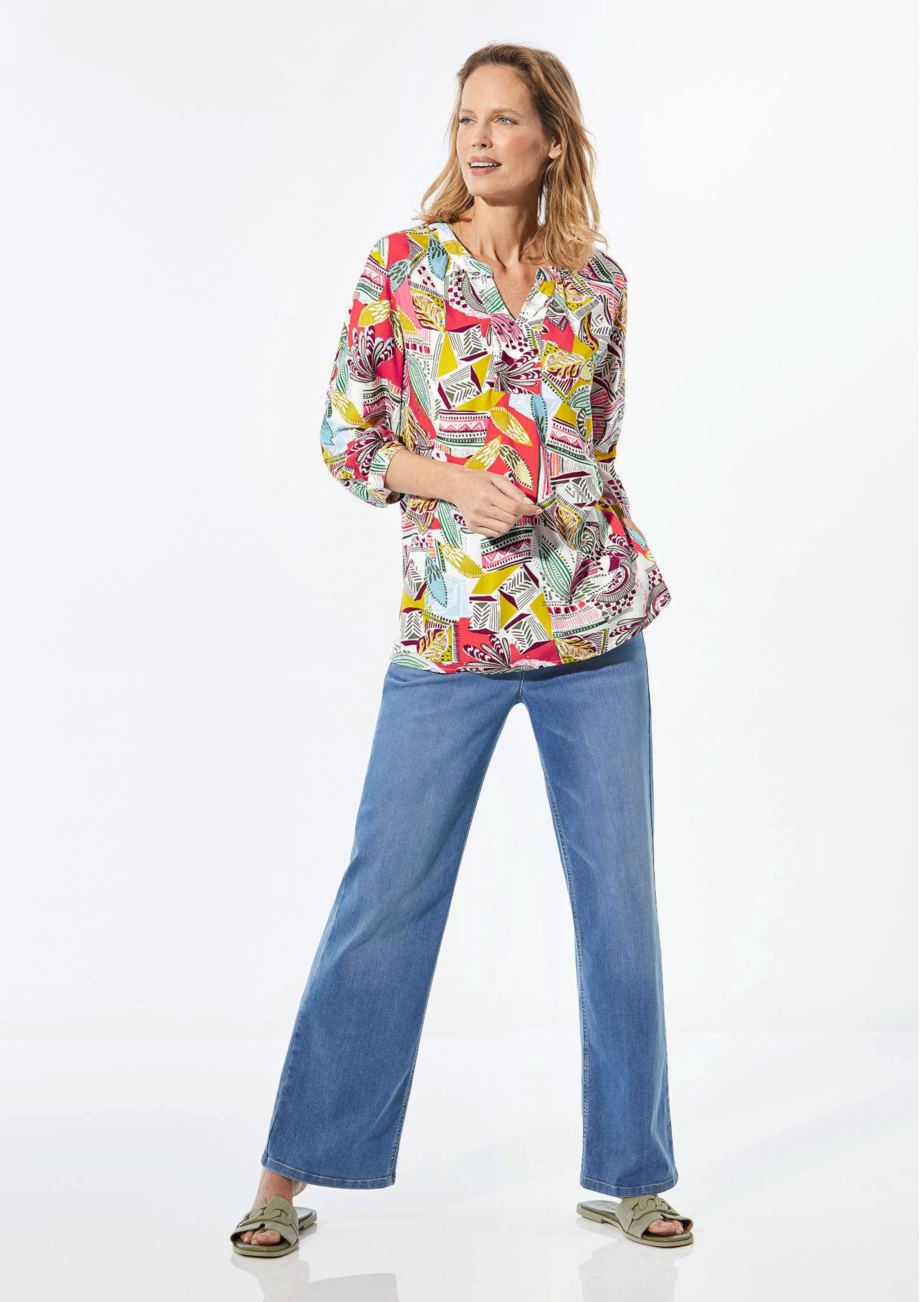 Tunique à manches 3/4 - bunt / à motifs - Gr. 26 de Goldner Fashion