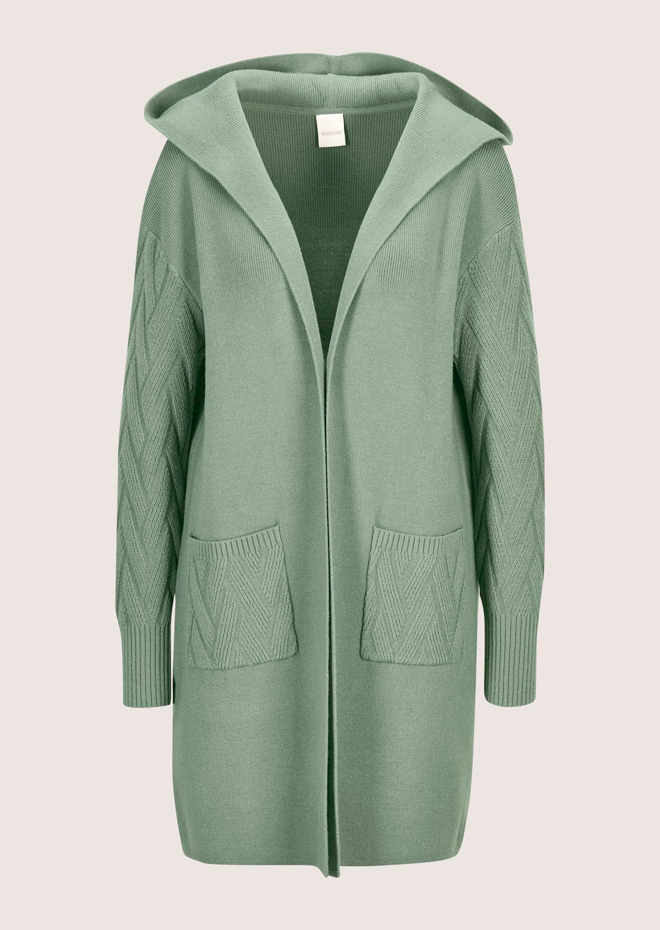 Long knitted cardigan with hood