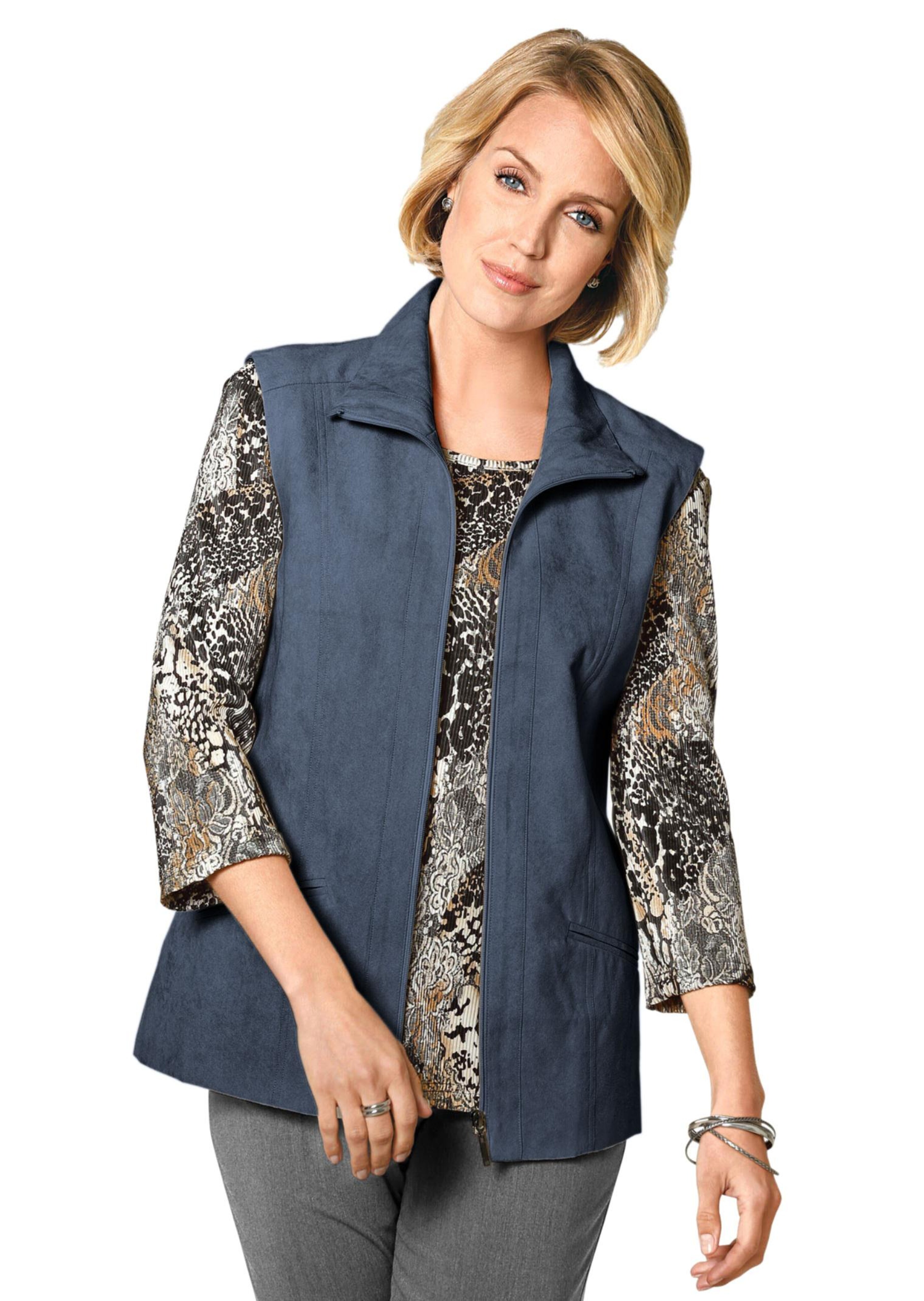 Leichte Weste in schöner Velourslederoptik