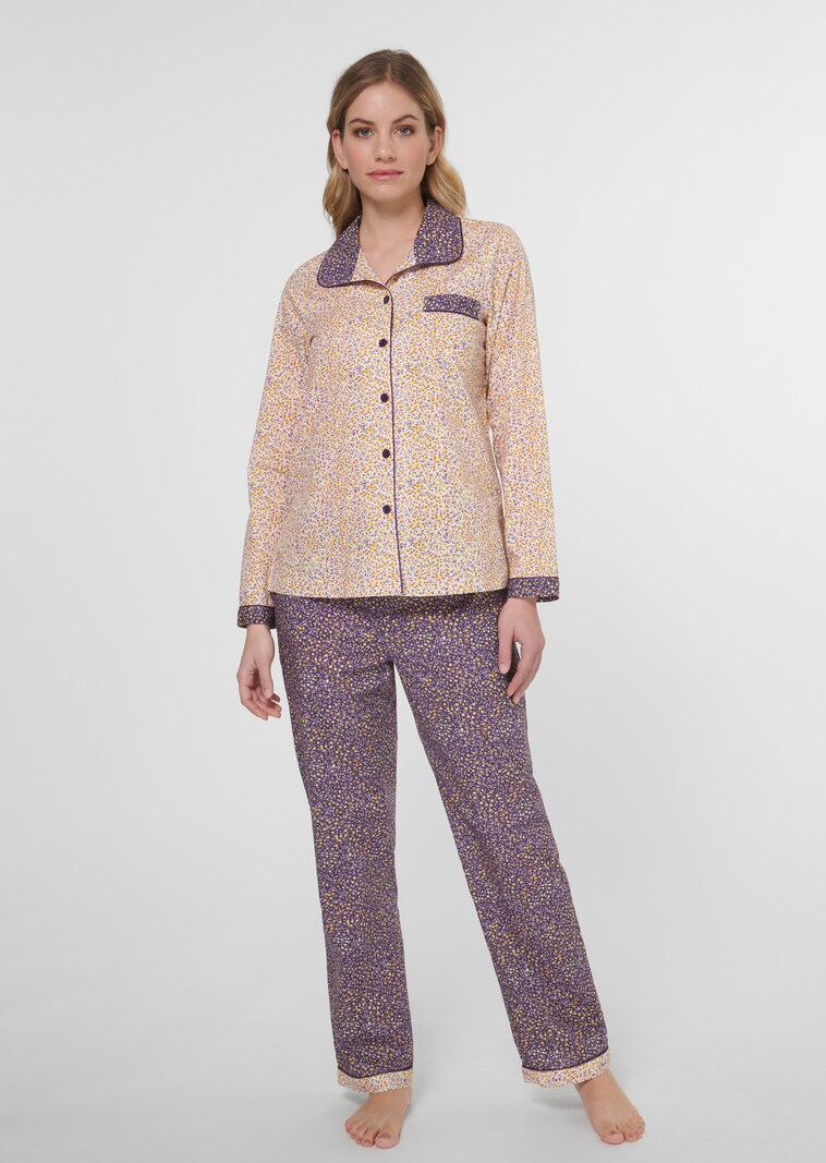 Bedruckter Pyjama aus reiner Baumwolle