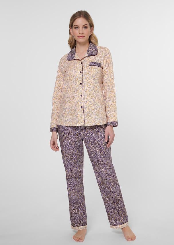 Bedruckter Pyjama aus reiner Baumwolle