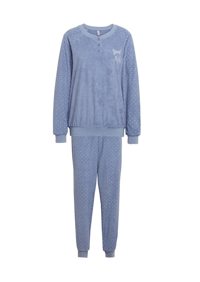 Weicher & bequemer Frotte-Pyjama mit Bündchen