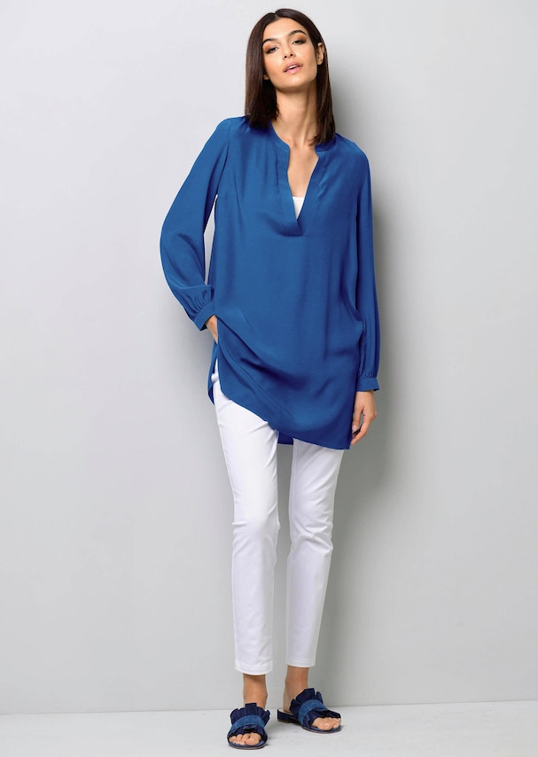 Longbluse mit V-Ausschnitt 1