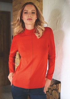 Feinstrick-Pullover mit feinem Lochmuster thumbnail 7