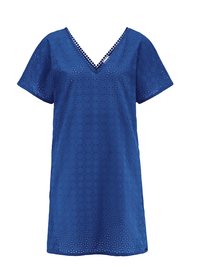 Kleid mit Lochstickerei aus reiner Baumwolle
