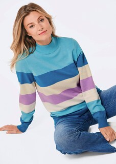 Pull en tricot avec rayures color bloc thumbnail 4