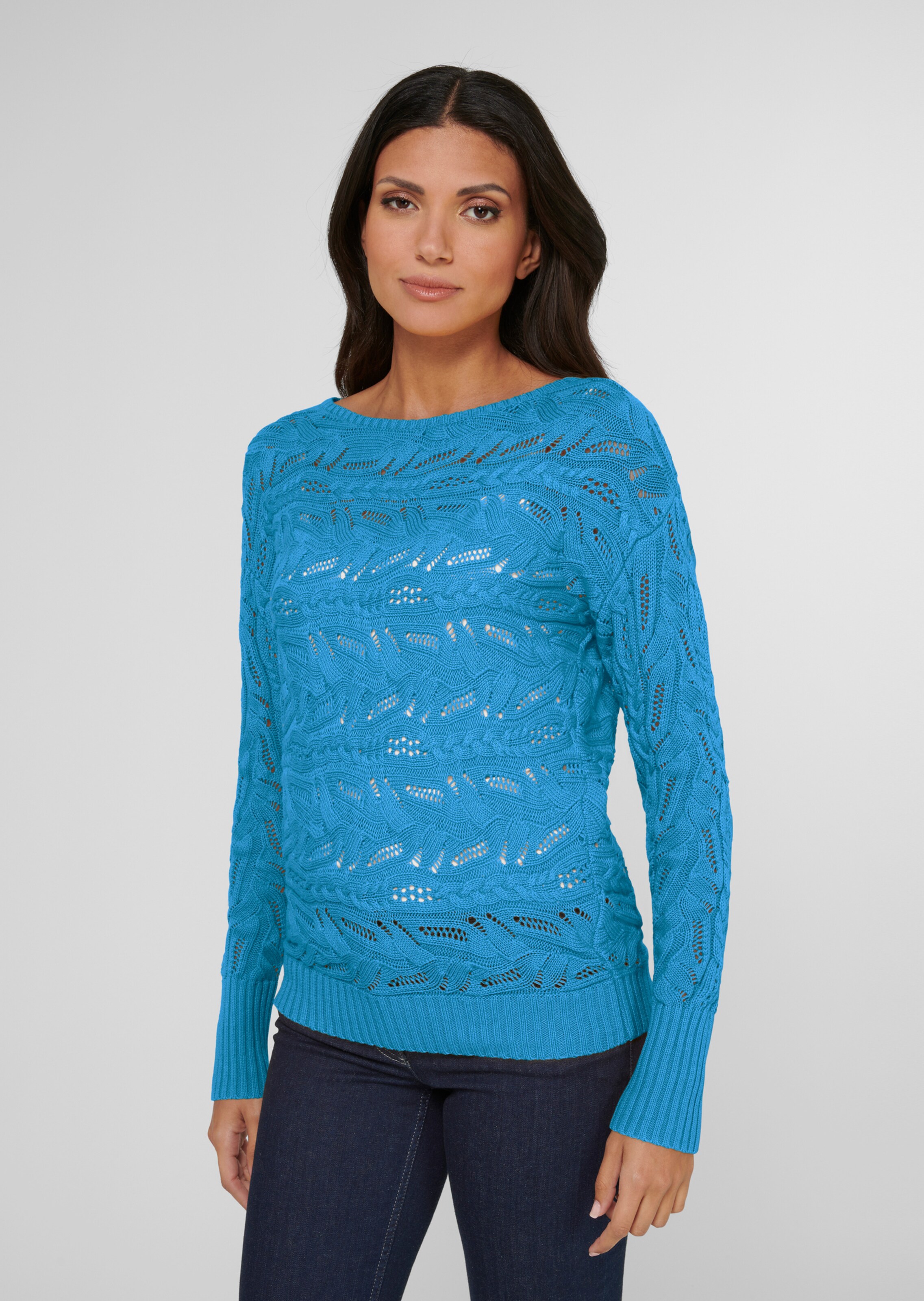 Strickpullover mit Zopfmuster