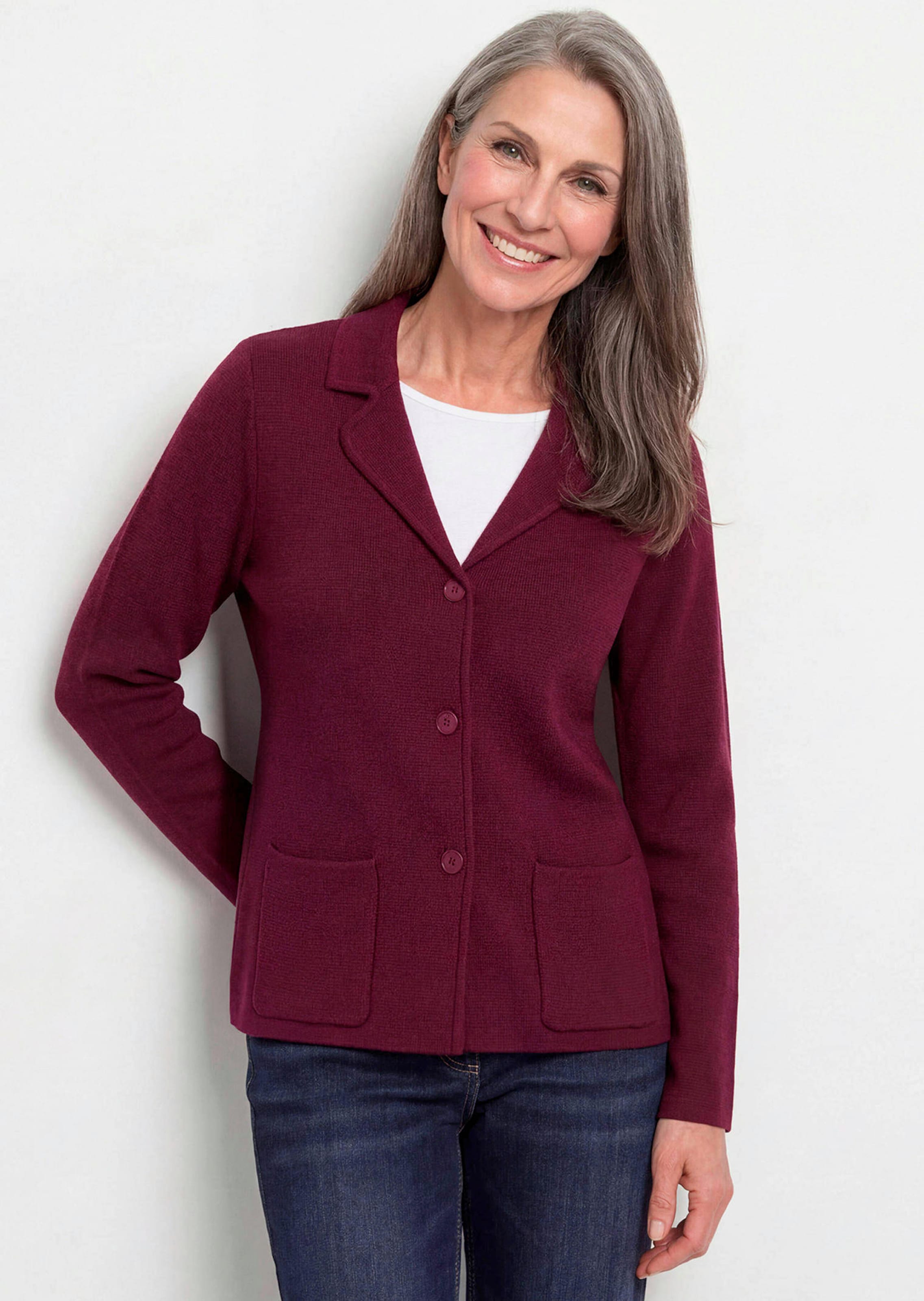 Blazer en tricot avec poches plaquées