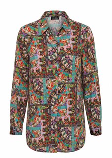 Langer geknipte blouse van pure viscose thumbnail 6