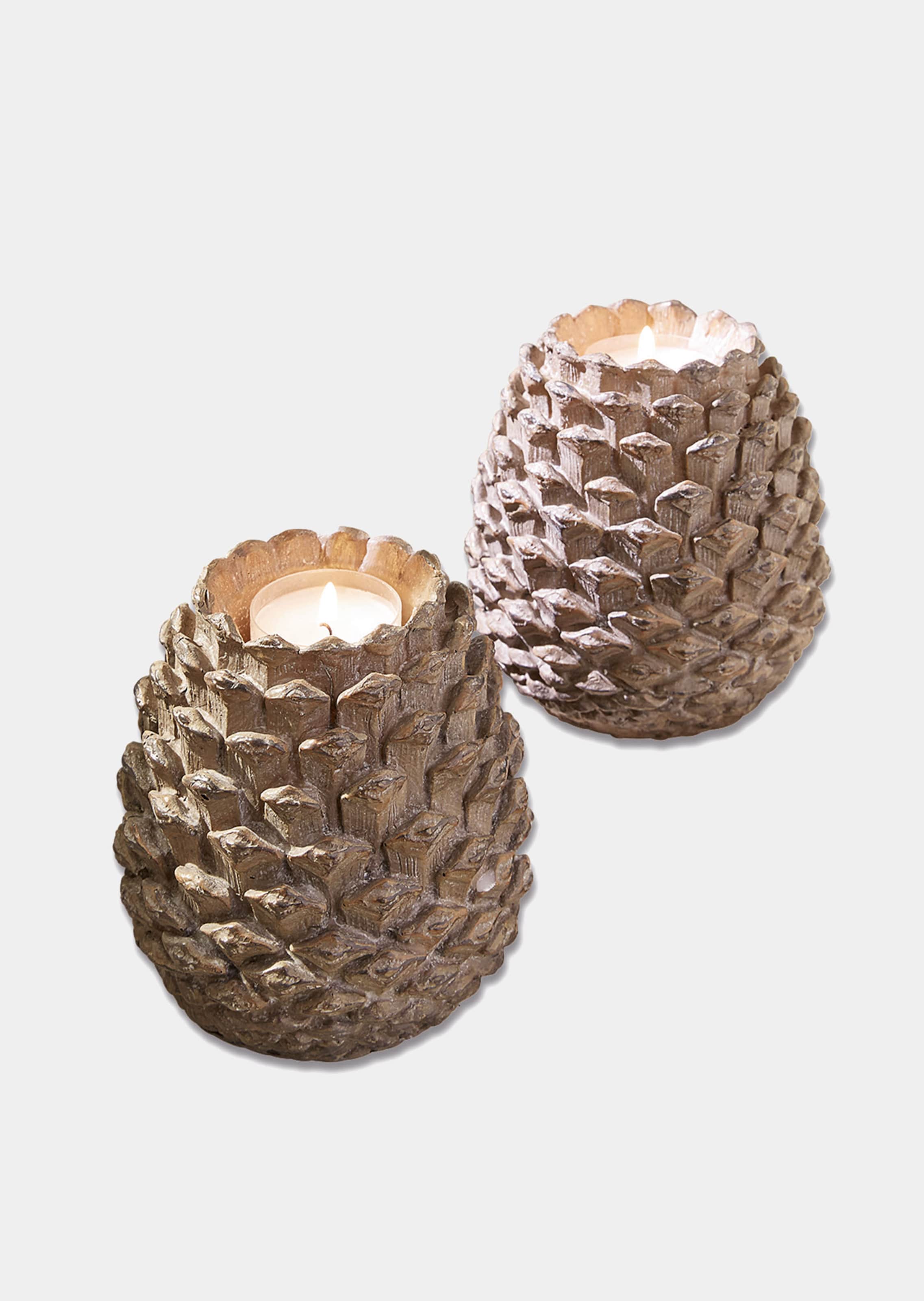 Lot de 2 porte-bougies - brun - Gr. 0 de Goldner Fashion