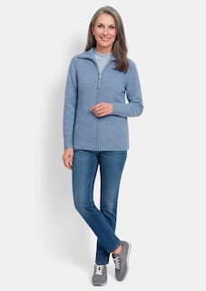 Strickjacke in Rippenstruktur mit Reißverschluss thumbnail 2