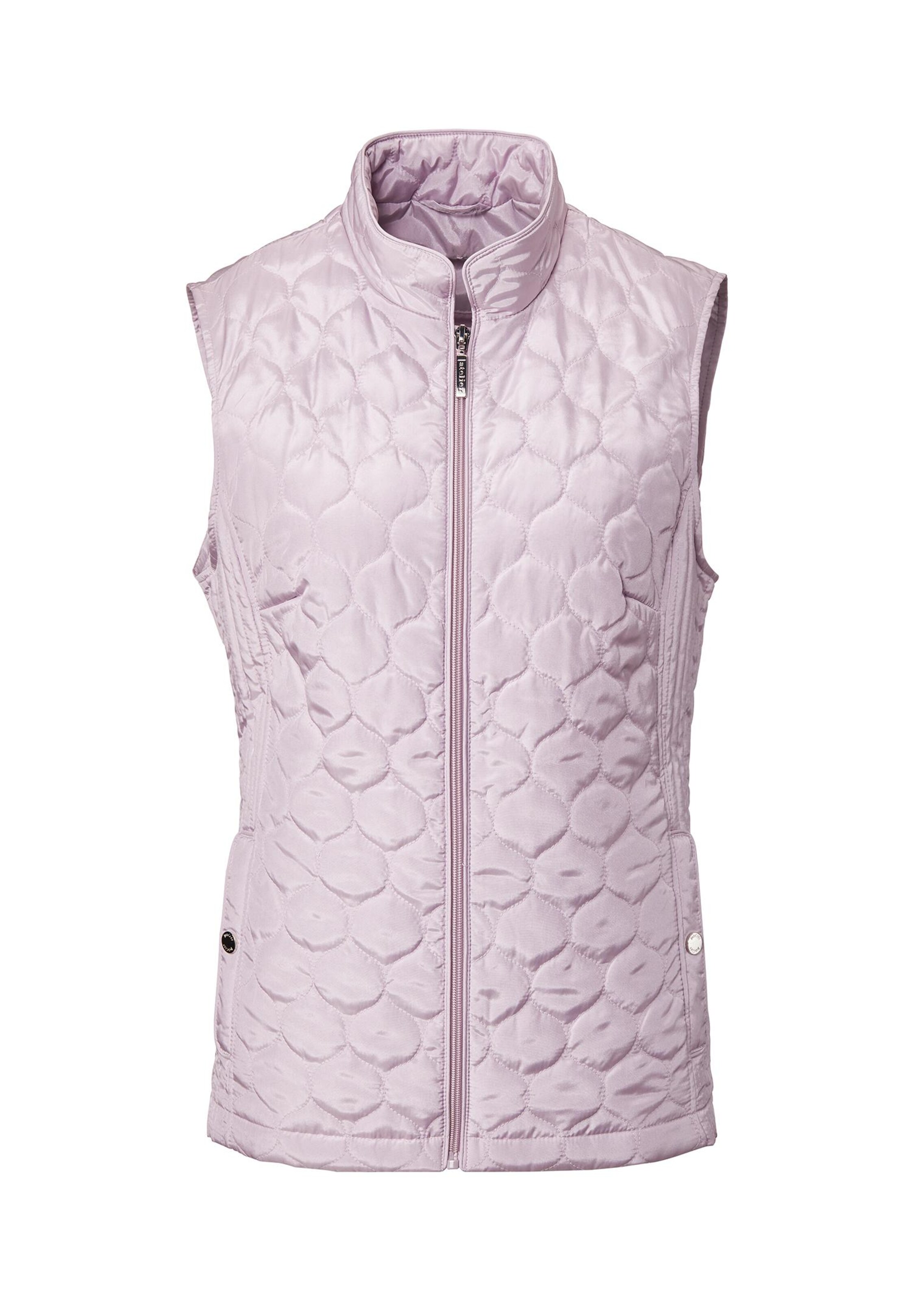 Gilet matelassé léger mix motifs - mauve - Gr. 56 de Goldner Fashion