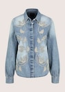 Jeansbluse mit floraler Stickerei thumbnail 6