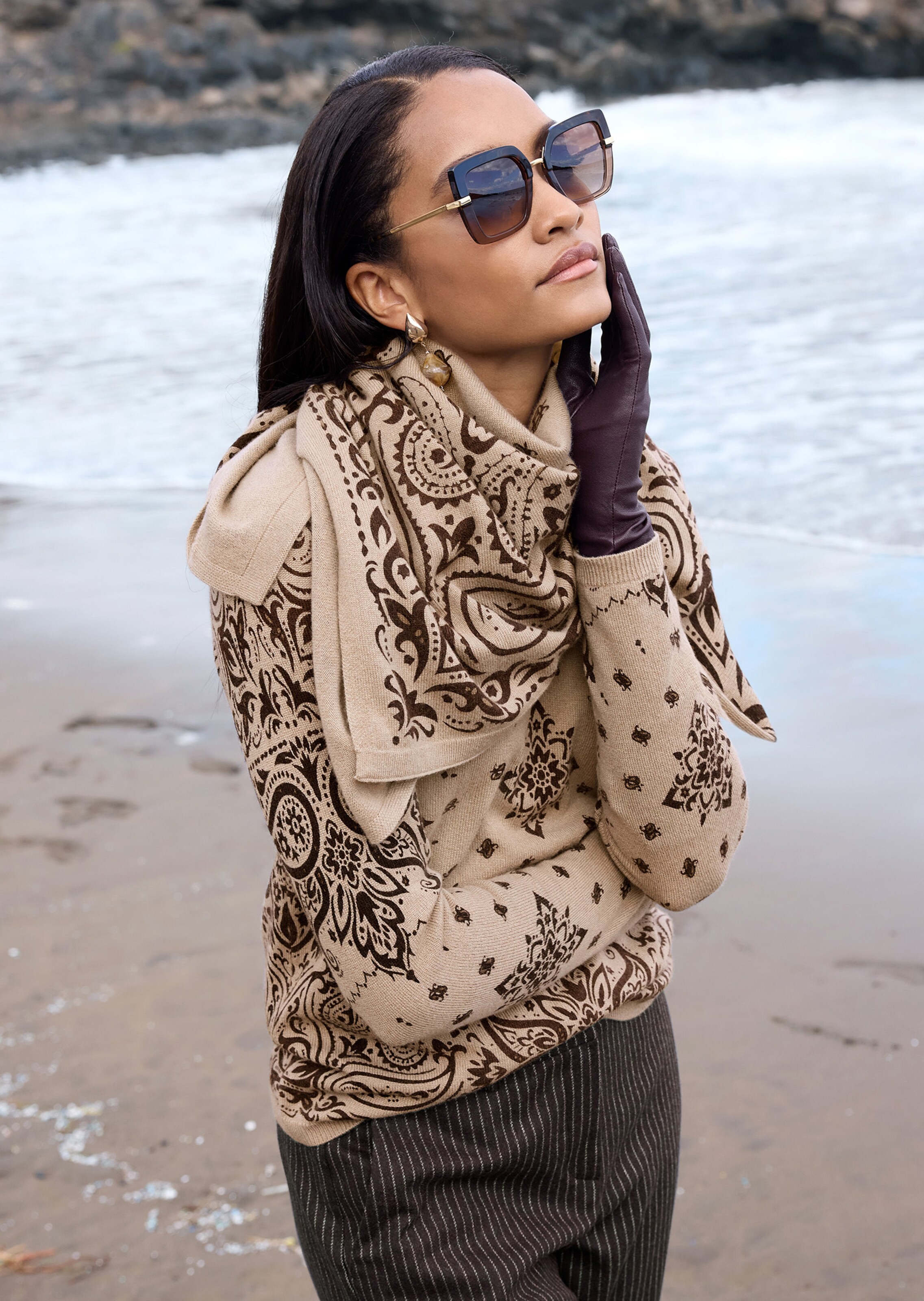 Kaschmirschal mit Paisleyprint