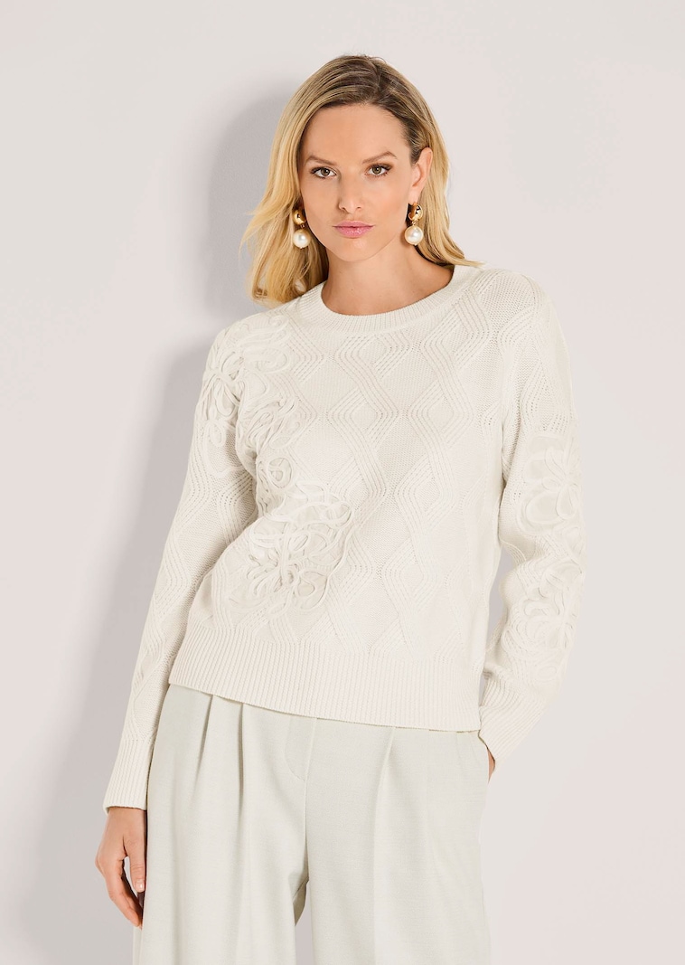 Rundhals-Pullover aus Schurwolle