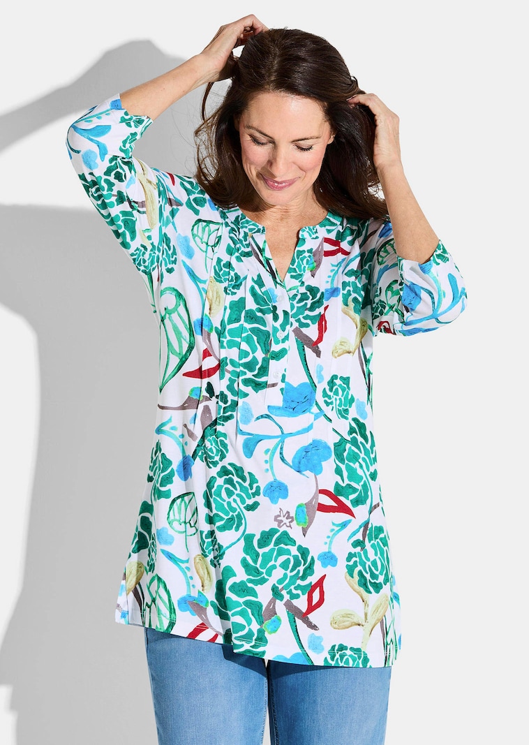 Tunika in farbenfrohem Alloverdruck