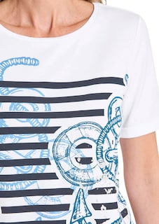Maritimes Jersey-Shirt mit Glanzdetails thumbnail 5