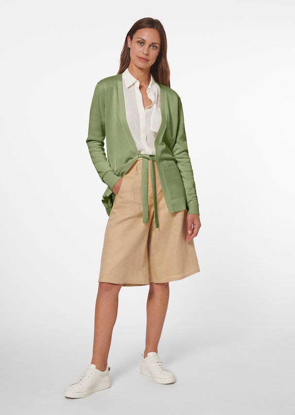 Strickjacke mit Taillen-Bindeband 1