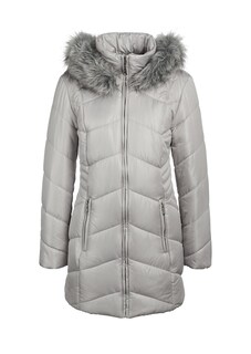Warme Steppjacke mit Kapuze und Fellimitat thumbnail 3